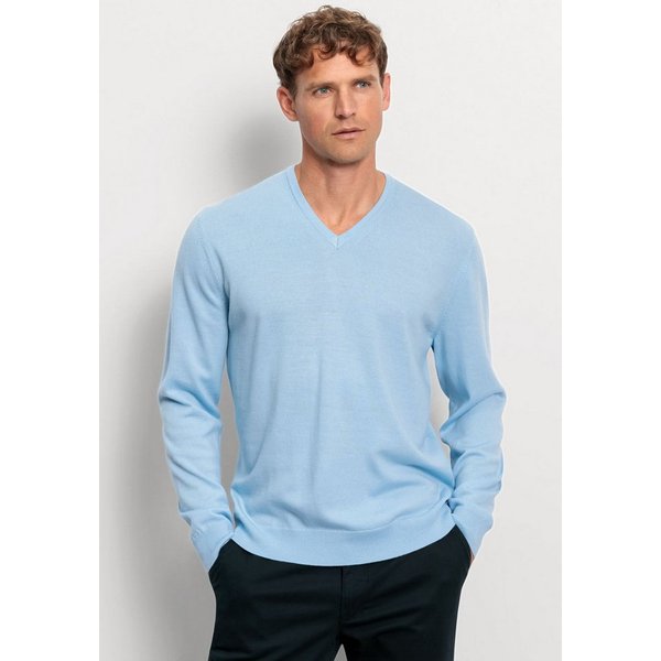 OLYMP Rundhalspullover OLYMP Strick Casual aus reiner Wolle