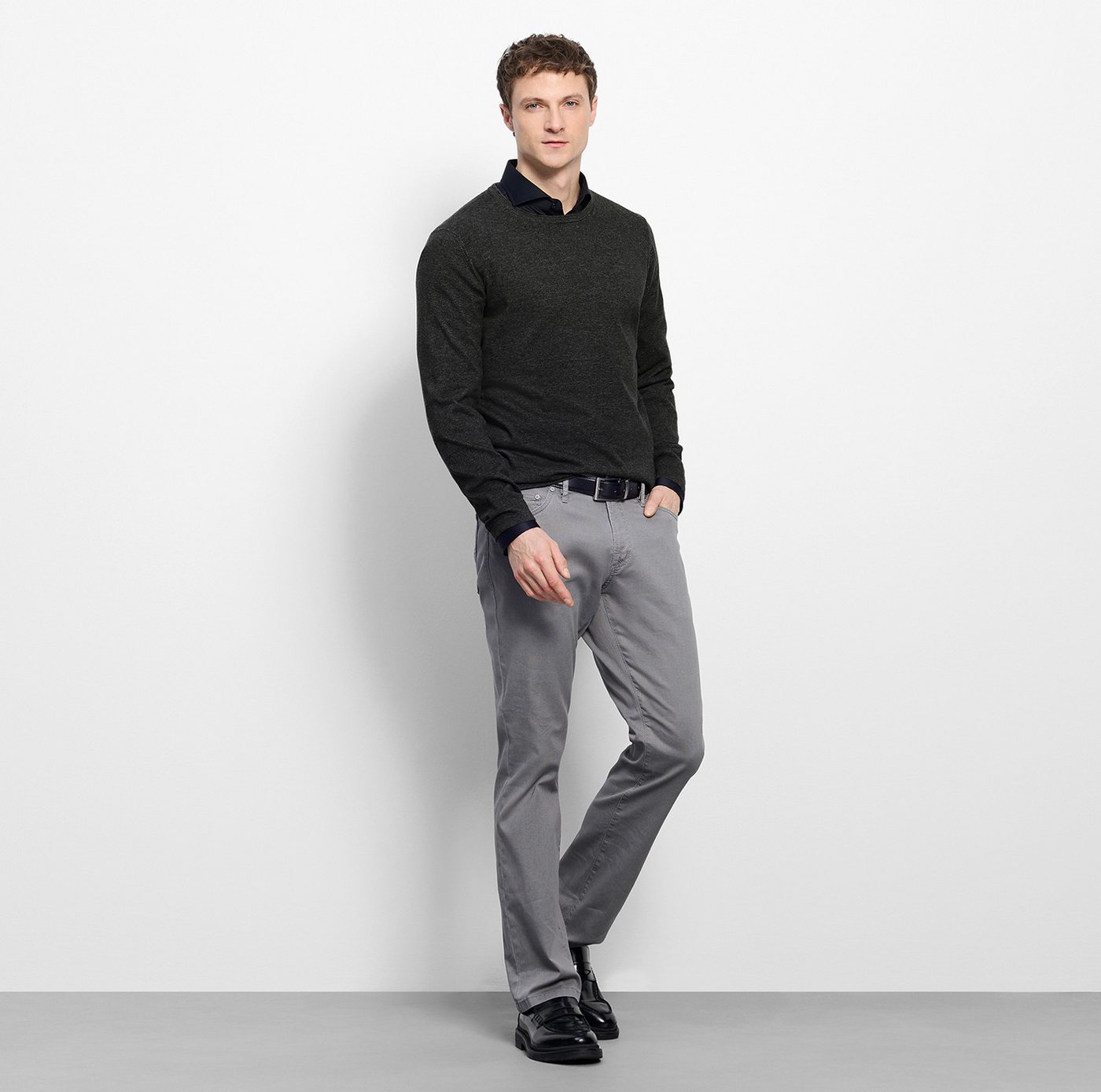 OLYMP Rundhalspullover OLYMP Strick Casual Crew Neck – Bild 4 von 5