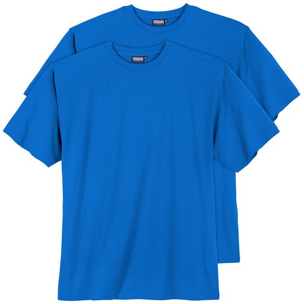 ADAMO Rundhalsshirt Adamo 2er-Pack Basic T-Shirt Übergröße royalblau
