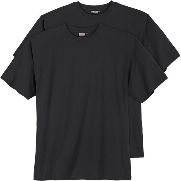 ADAMO Rundhalsshirt Adamo 2er Pack T-Shirt schwarz Übergröße