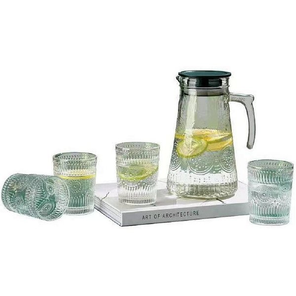 Rungassi Gläser-Set Karaffe mit 4 Gläser 250ml Wasser Cognac Whisky-Gläser G04, Glas