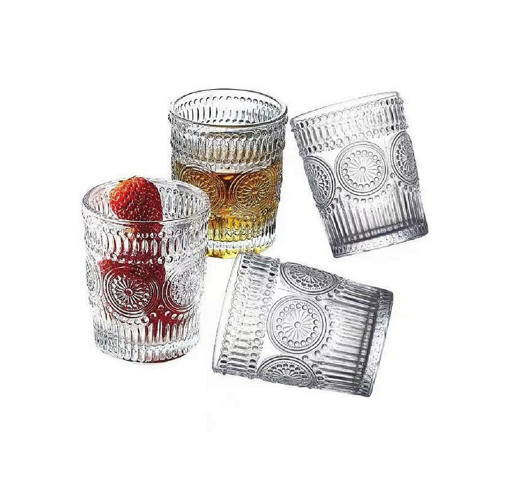 Rungassi Gläser-Set Karaffe mit 4 Gläser 250ml Wasser Cognac Whisky-Gläser G04, Glas – Bild 2 von 4