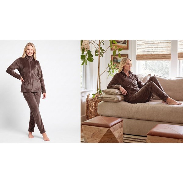 Rungassi Hausanzug GAUBERT Hausanzug Damen 2-teilig, Coral-Fleece, mit Reißverschluss