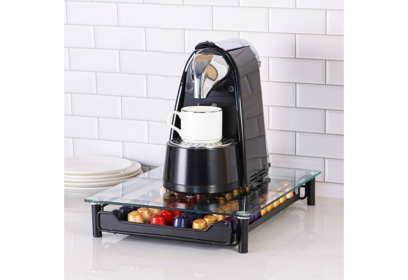 Rungassi Kapselhalter Kaffeekapsel Ständer Kapselspender Schublade 60 Kapseln Nespresso N02 – Bild 4 von 5