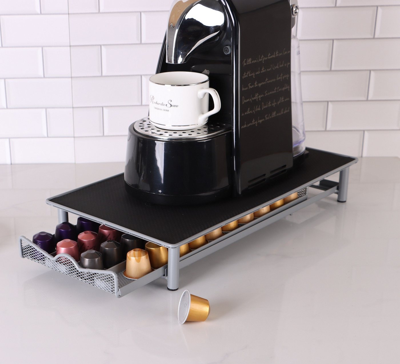 Rungassi Kapselhalter Kaffeekapsel Ständer Kapselspender Schublade 40 Kapseln Nespresso N01 – Bild 3 von 5