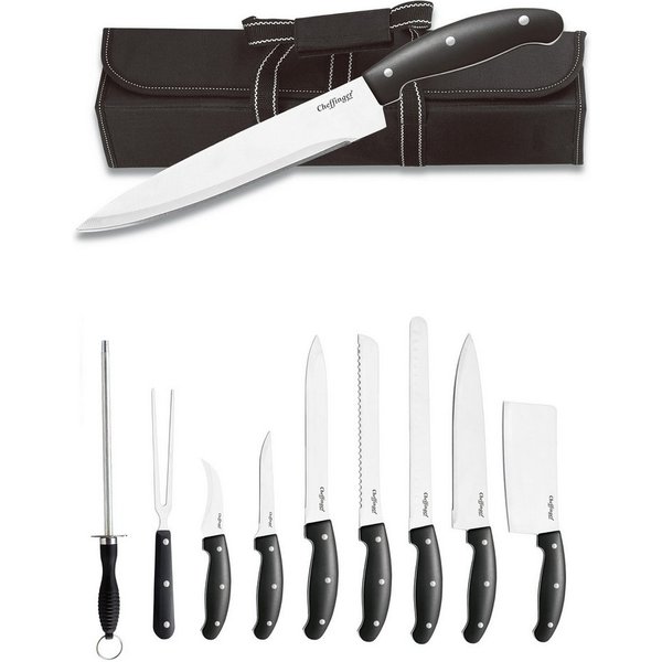 Rungassi Messer-Set Messer Kochmesser Messerset mit Messertasche BBQ Grill XXL 10-tlg.
