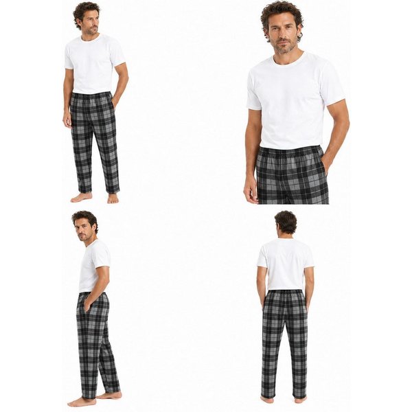 Rungassi Pyjamahose GIANVAGLIA Basic Herren Pyjamahose Schlafanzughose 752 Grau XXXL
