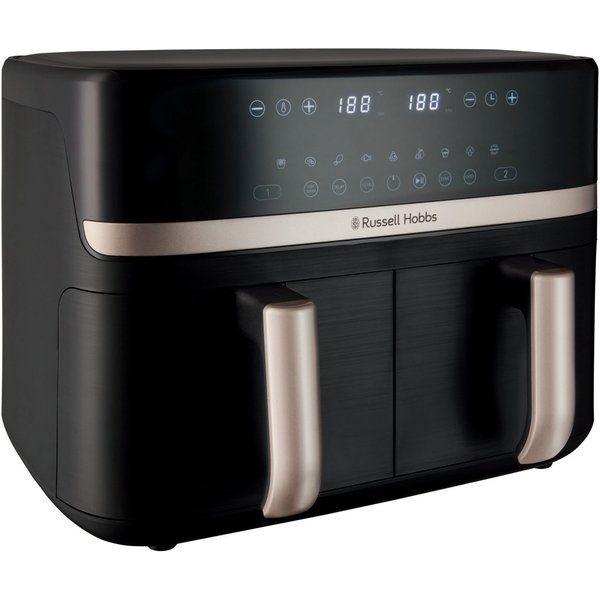 RUSSELL HOBBS Heißluftfritteuse 27680-56 s SatisFry TM Dual basket, 2800 W, Airfryer–wenig oder kein Öl erforderlich, 9 Programme, 9 L