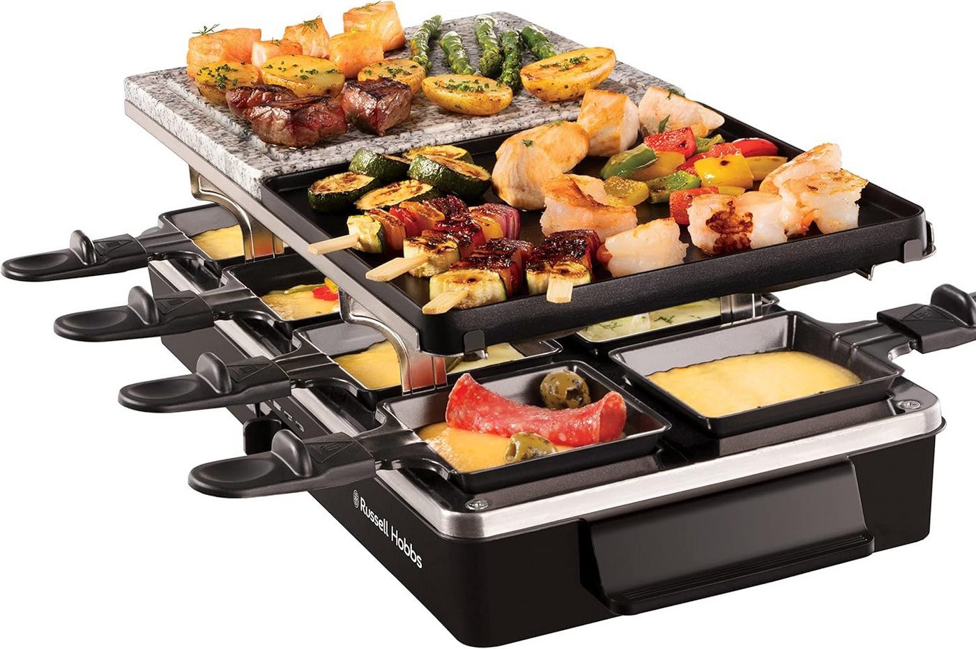 RUSSELL HOBBS Raclette 26280-56, 8 Raclettepfännchen, 1400 W, Grill für 8 Personen, Multi-Grill – Bild 2 von 5