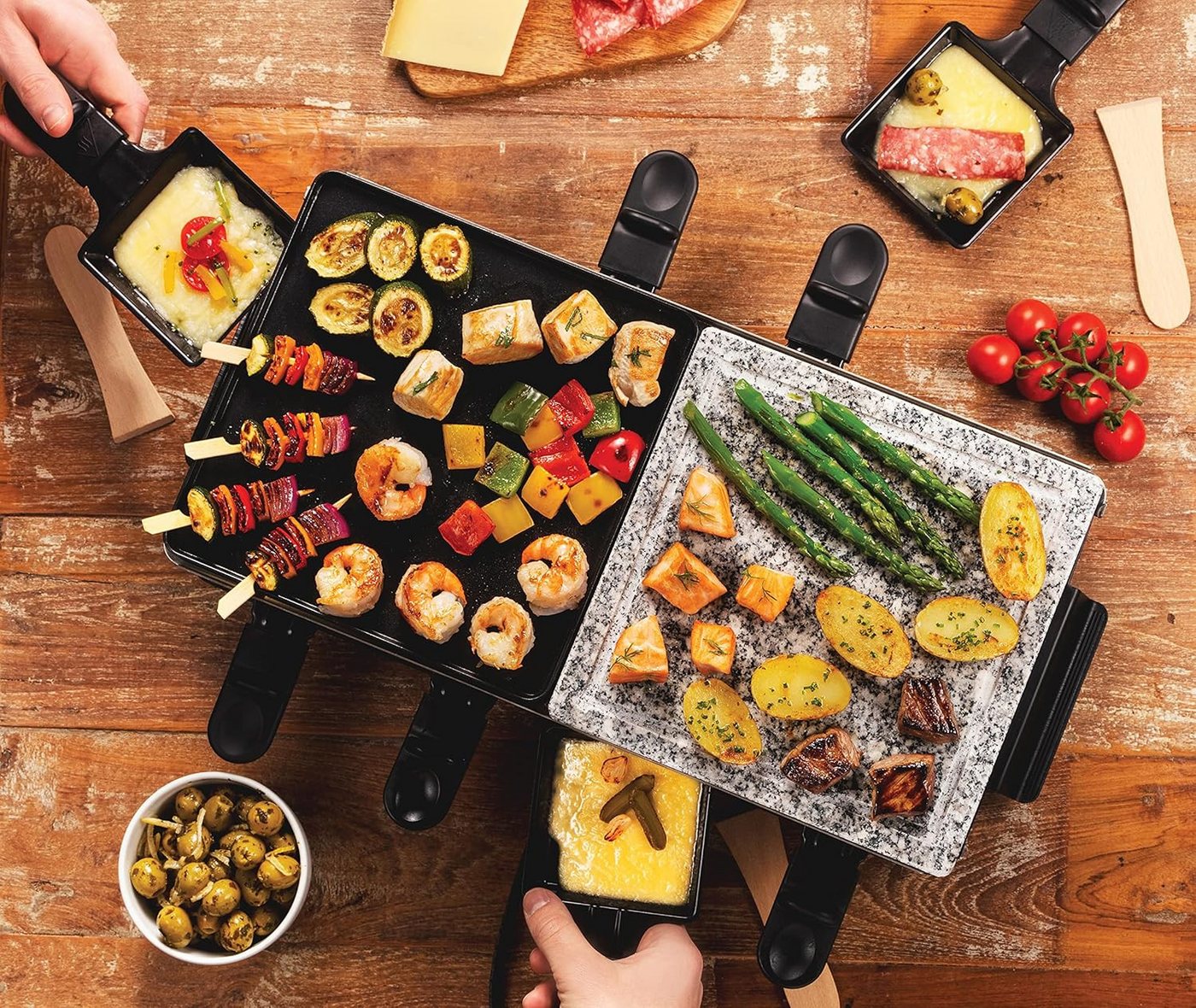 RUSSELL HOBBS Raclette 26280-56, 8 Raclettepfännchen, 1400 W, Grill für 8 Personen, Multi-Grill – Bild 4 von 5