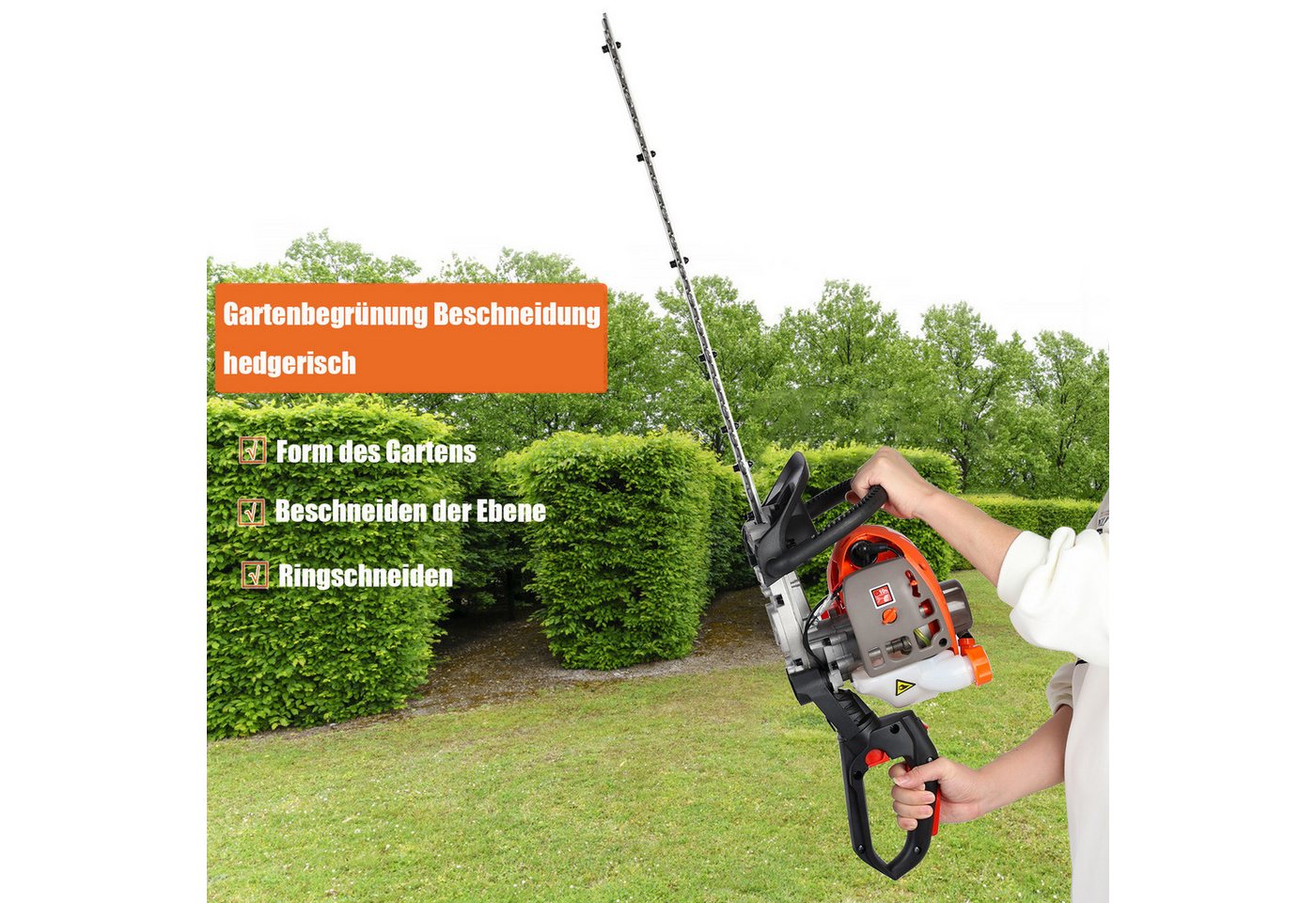 Rutaqian Benzin-Heckenschere Heckenschere,Kraftstoffsparender Heckenschneider mit geringer Stimme, (Schnurloser Heckenschere,2-Takt-Freischneider, Handkettensäg – Bild 5 von 5