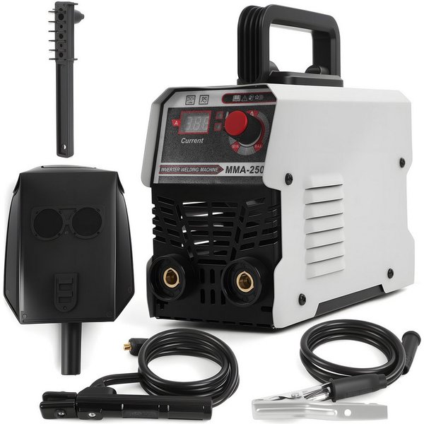 Rutaqian Elektroschweißgerät Elektroschweißgerät, tragbares MMA-250-Elektroschweißgerät, mit Hot-Start-Arc-Force-Antihaftbeschichtung