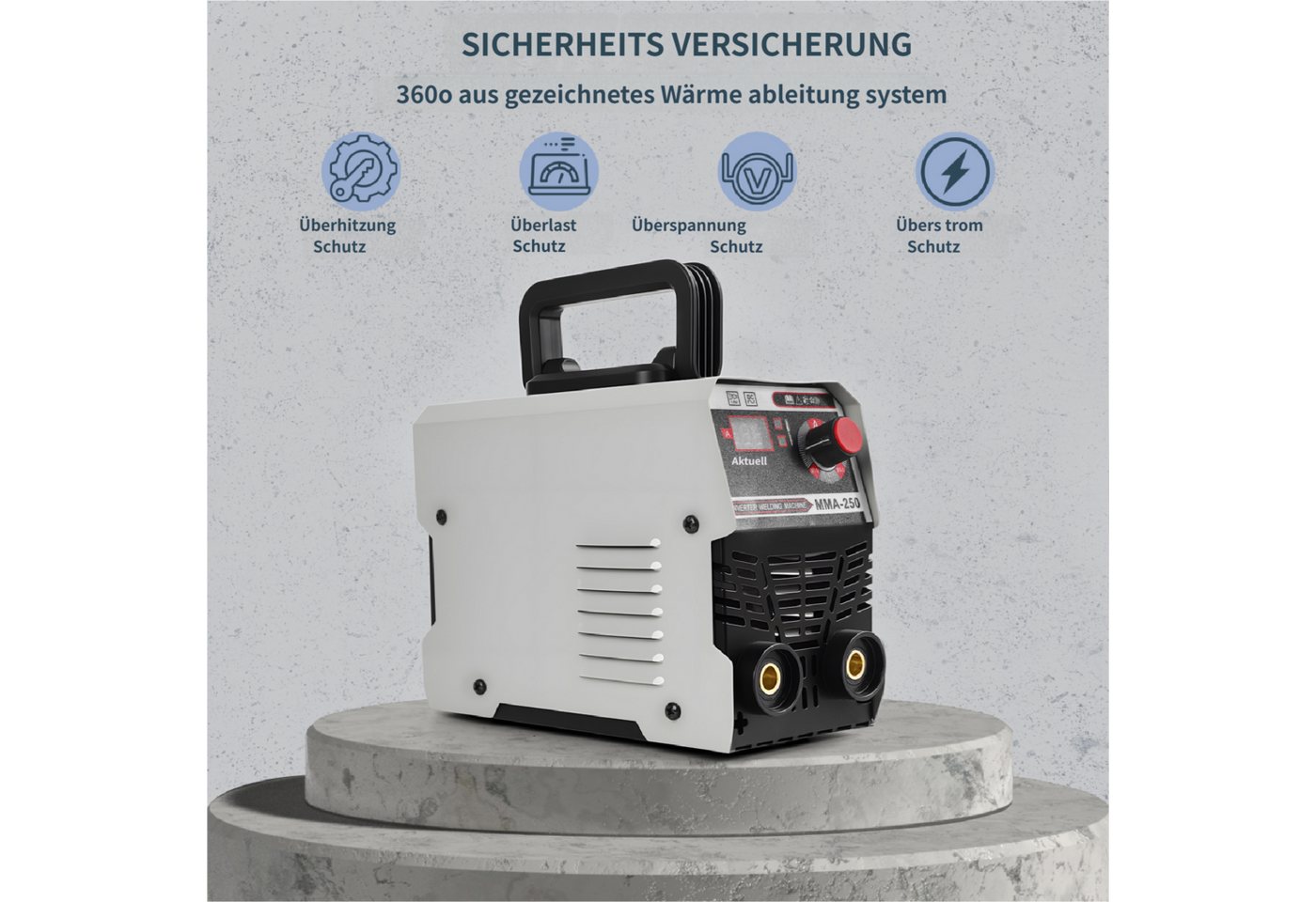 Rutaqian Elektroschweißgerät Elektroschweißgerät, tragbares MMA-250-Elektroschweißgerät, mit Hot-Start-Arc-Force-Antihaftbeschichtung – Bild 4 von 5