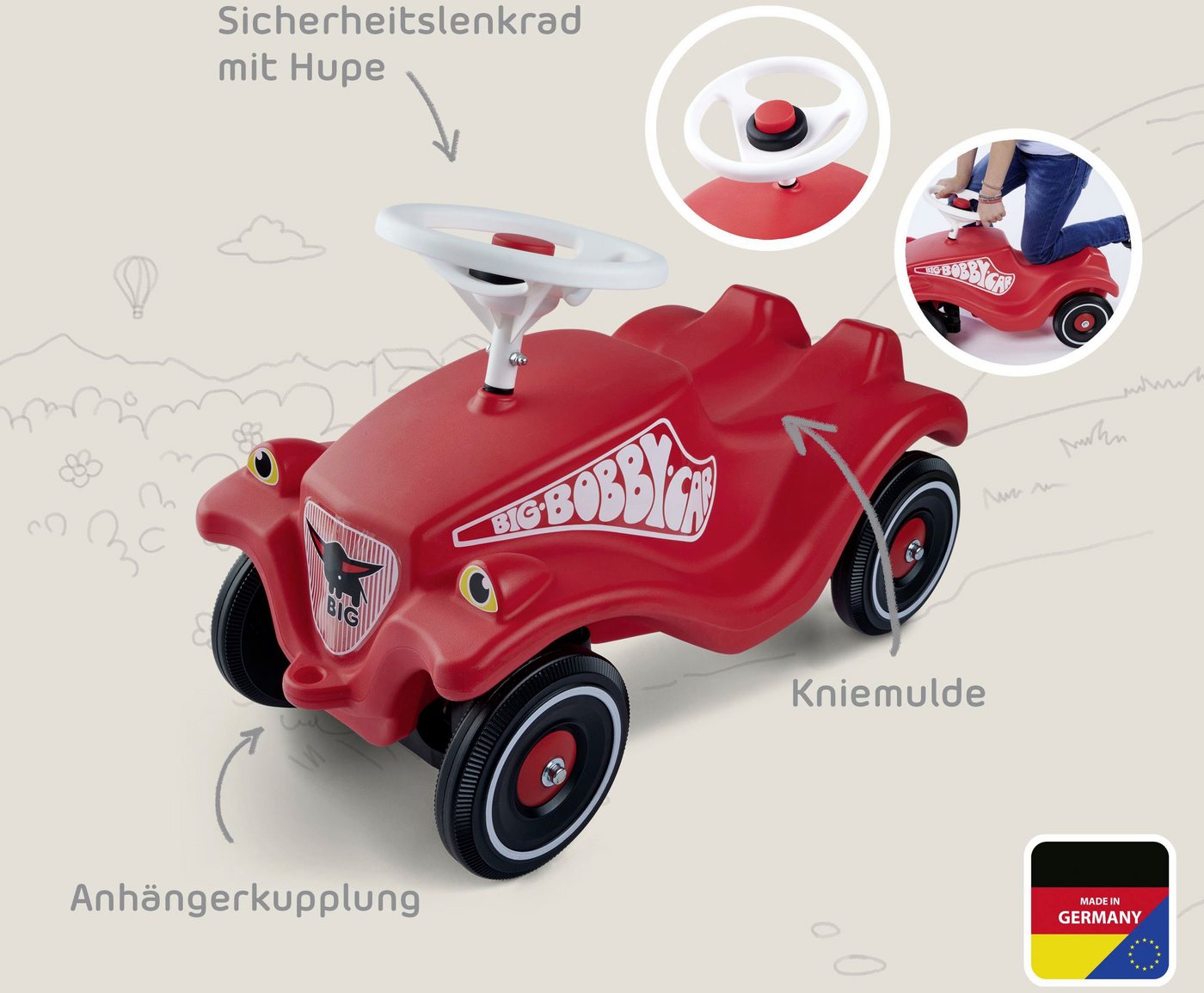 BIG Rutscherauto BIG Bobby-Car-Classic, Made in Germany – Bild 4 von 5