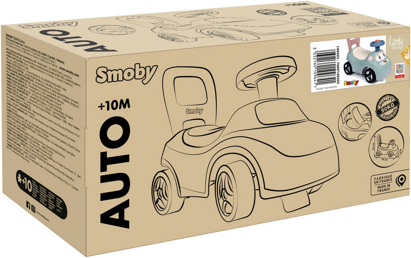 Smoby Rutscherauto Little Smoby Rutschauto, auch als Lauflernhilfe nutzbar, Made in Europe – Bild 3 von 5