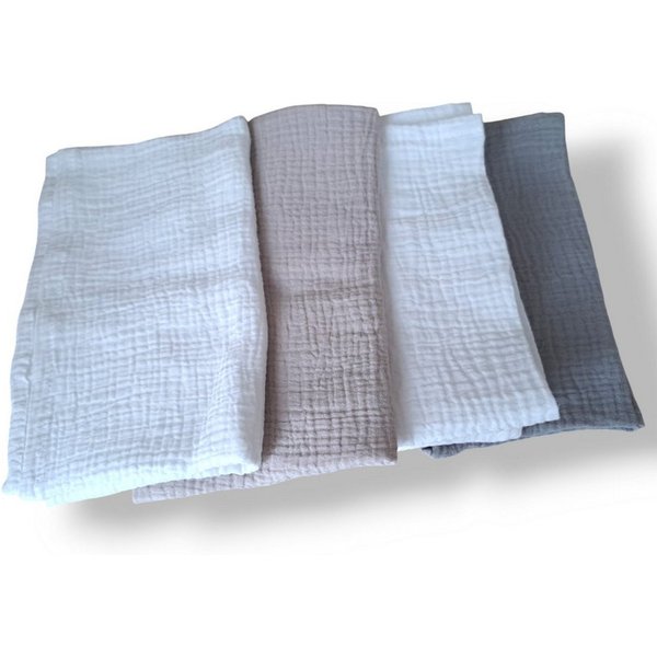 S-HubOla/SHubOla Geschirrtuch Küchentuch Tuch Musselin Baumwolle, (Set, 4-tlg., 4 Tücher), 4 Küchentücher 40 cm x 50 cm saugstark