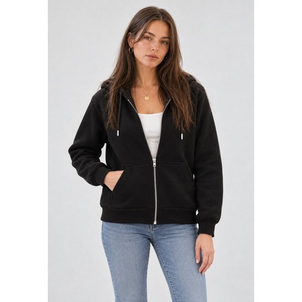 S&S Kapuzensweatjacke Damen Kapuzenpullover mit Reißverschluss Hoodie Mädchen (Packung, 1-tlg., Damen) Sweatjacke mit Reißverschluss Kapuze und Eingrifftaschen