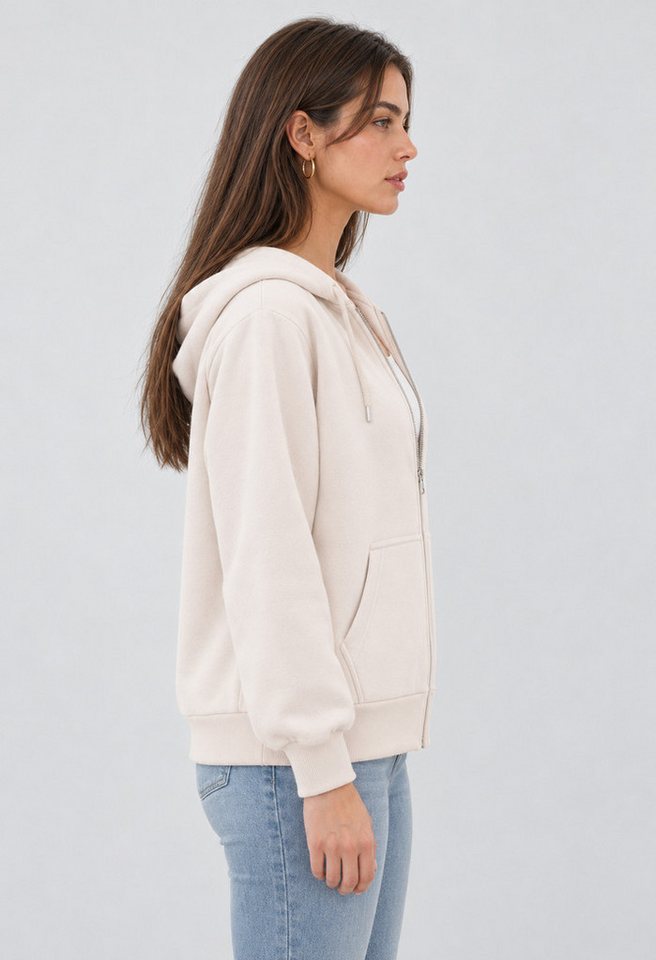 S&S Kapuzensweatjacke Damen Kapuzenpullover mit Reißverschluss Hoodie Mädchen (Packung, 1-tlg., Damen) Sweatjacke mit Reißverschluss Kapuze und Eingrifftaschen – Bild 4 von 5