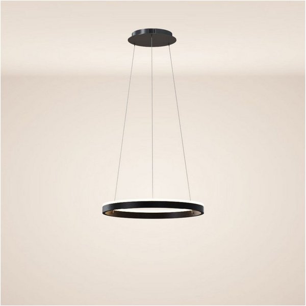 s.luce Pendelleuchte LED Ring Pendelleuchte rund Direkt oder Indirekt Schwarz, Warmweiß