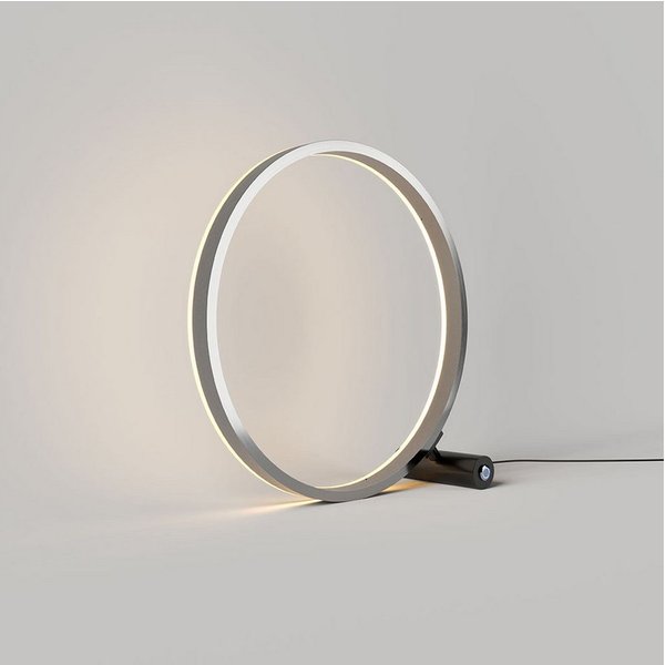 s.luce Tischleuchte LED Ringlampe Direkt oder Indirekt Schwarz/Aluminium, Warmweiß