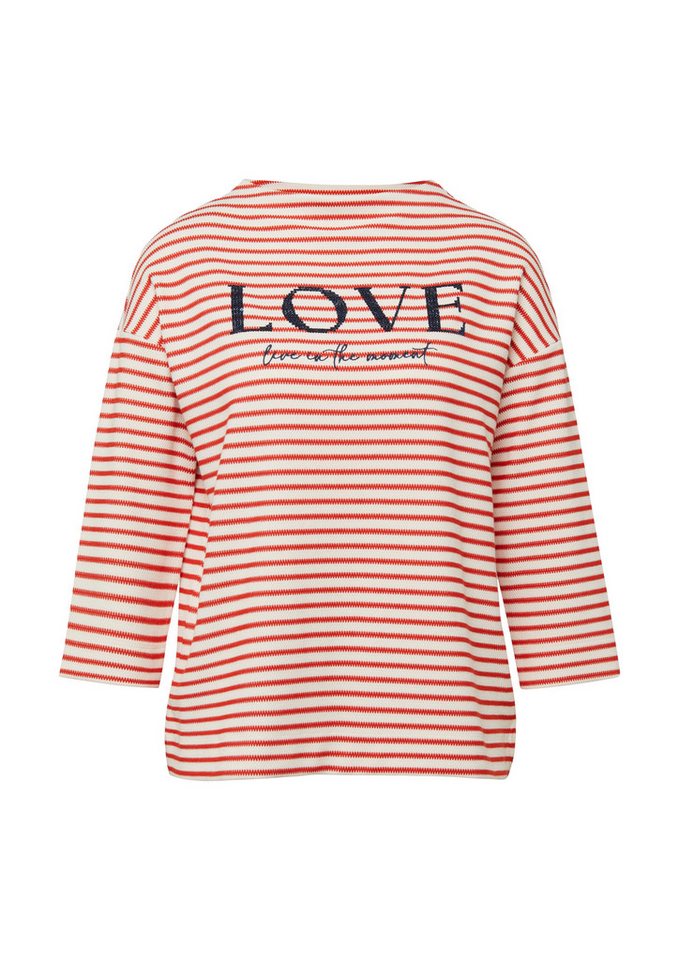 s.Oliver 3/4 Arm-Pullover Sweatshirt Strukturiertes Sweatshirt mit 3/4-Ärmeln und Artwork – Bild 2 von 5
