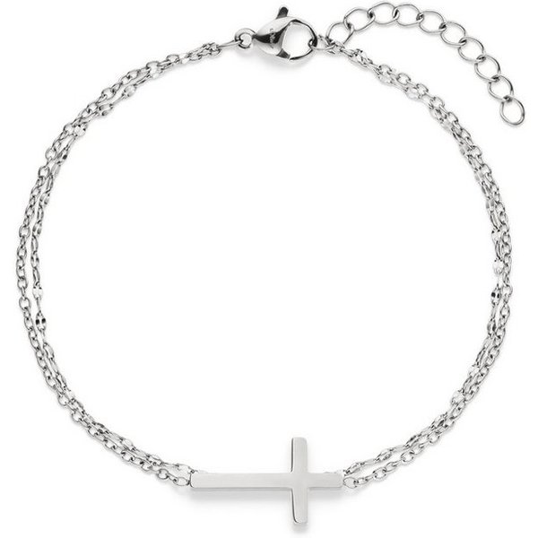 s.Oliver Armband Modern Cross, Kreuz-Optik