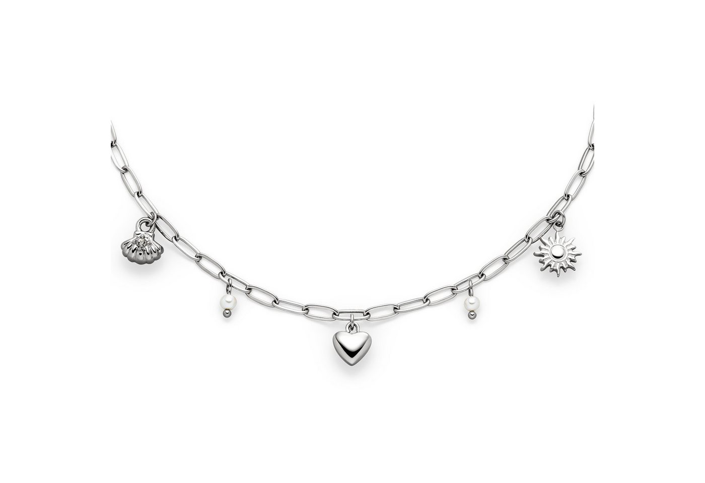 s.Oliver Armband Summer Charms, Muschel-Optik, Herz, Sonne, mit Zirkonia (synth) - mit Perle (imitiert) – Bild 2 von 3