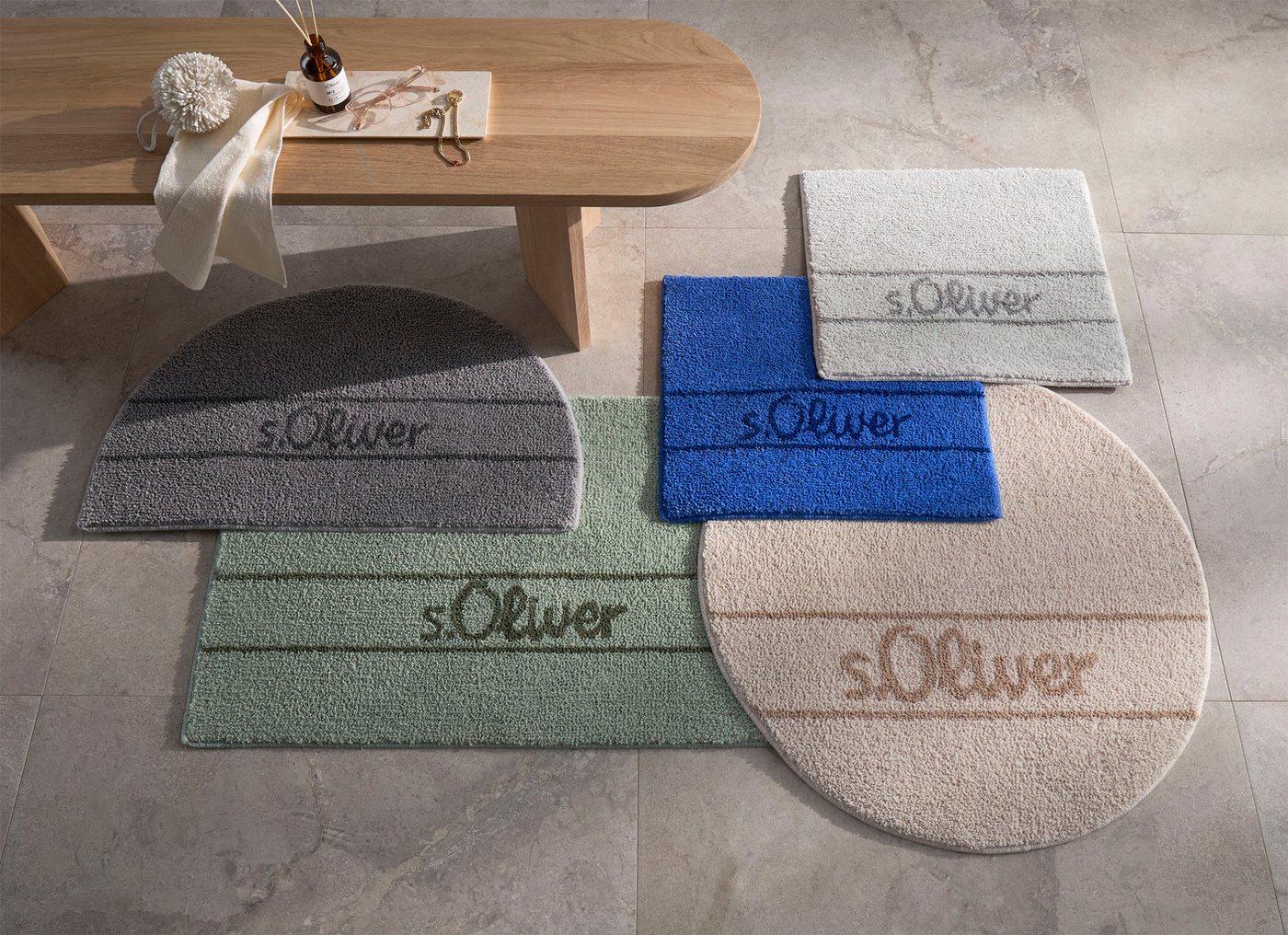 s.Oliver Badematte Allie, Badvorleger, Badezimmer Teppich, Duschvorleger, Höhe 10 mm, rutschhemmend beschichtet, schnell trocknend, strapazierfähig, Polyester,  – Bild 2 von 5