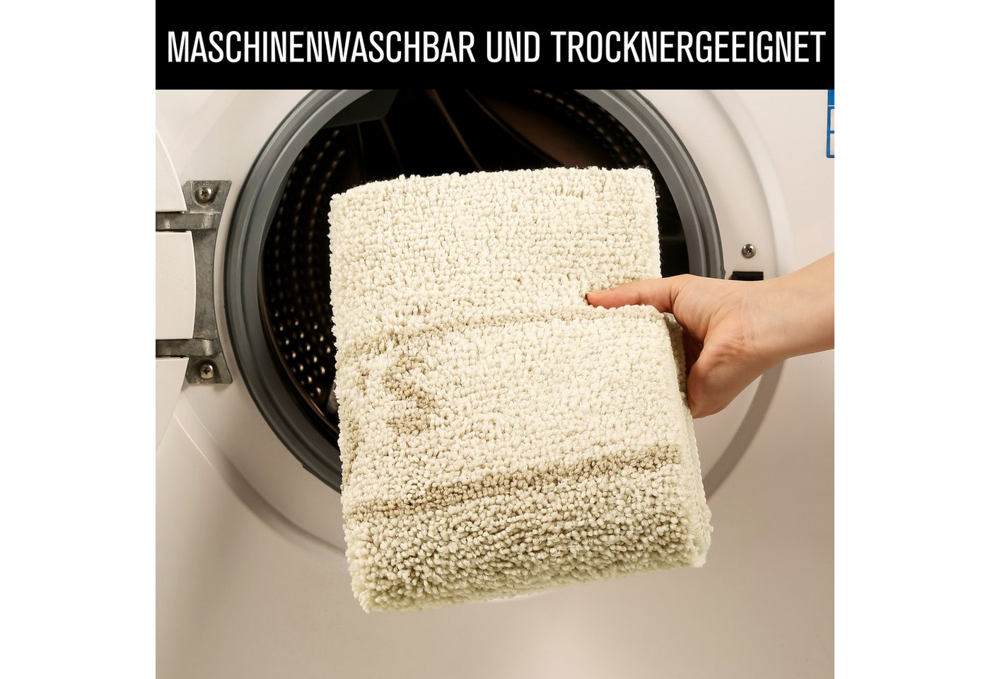 s.Oliver Badematte Allie, Badvorleger, Badezimmer Teppich, Duschvorleger, Höhe 10 mm, rutschhemmend beschichtet, schnell trocknend, strapazierfähig, Polyester,  – Bild 5 von 5