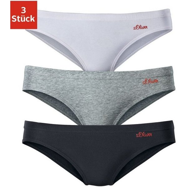 s.Oliver Bikinislip (3er-Pack) aus elastischer Baumwoll-Qualität