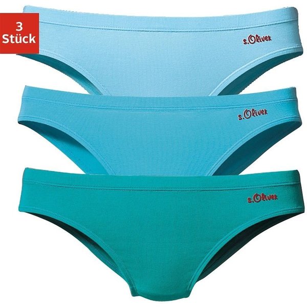 s.Oliver Bikinislip (3er-Pack) aus elastischer Baumwoll-Qualität