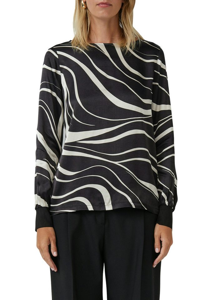 s.Oliver BLACK LABEL Langarmshirt mit All-Over Print – Bild 2 von 5