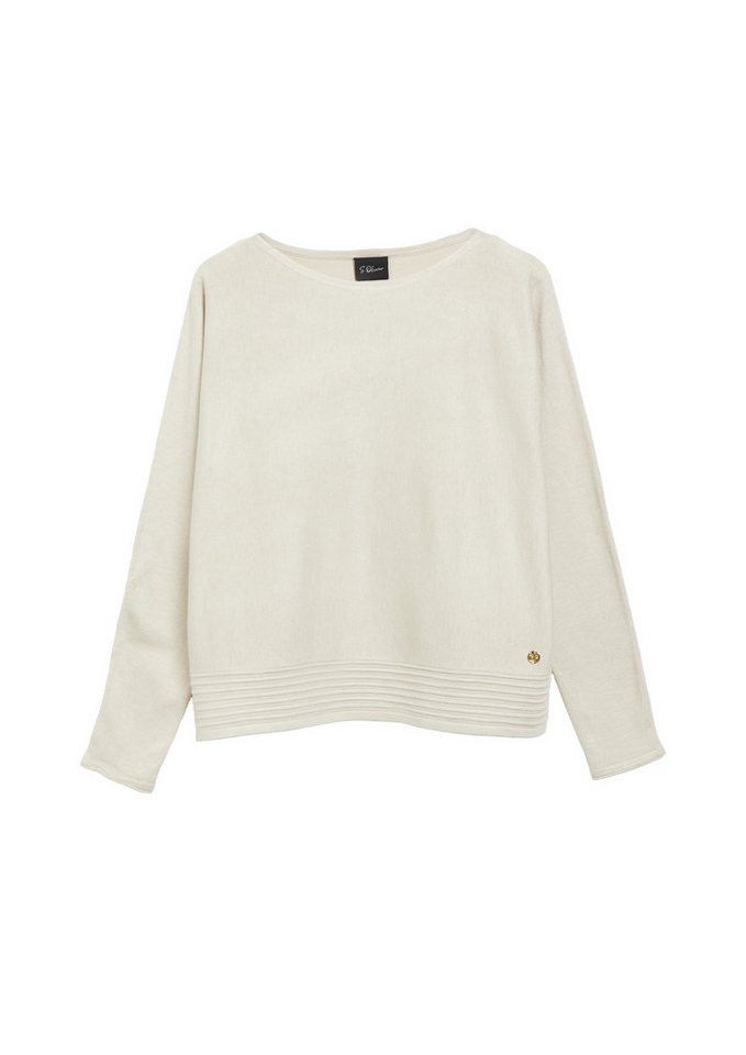 s.Oliver BLACK LABEL Rundhalspullover mit tiefem Rundhalsausschnitt, atmungsaktiv, elastisch – Bild 3 von 4