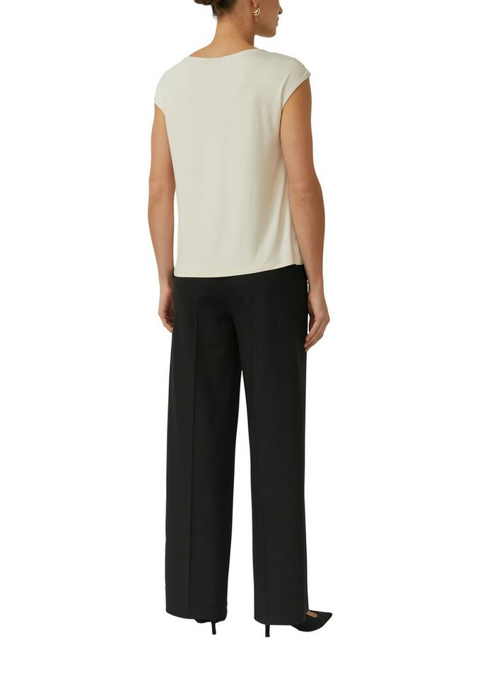 s.Oliver BLACK LABEL Rundhalsshirt mit Stretchanteil – Bild 2 von 4