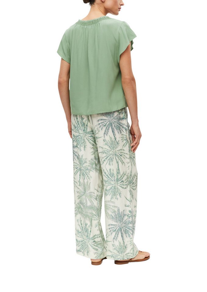 s.Oliver BLACK LABEL Schlupfbluse Sommershirt mit Bindeband und aus Viskose – Bild 2 von 4