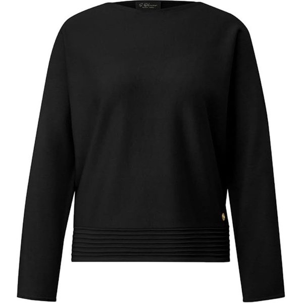 s.Oliver BLACK LABEL Strickpullover - s.Oliver Pullover - Feinstrickpullover schwarz Viskose für Damen