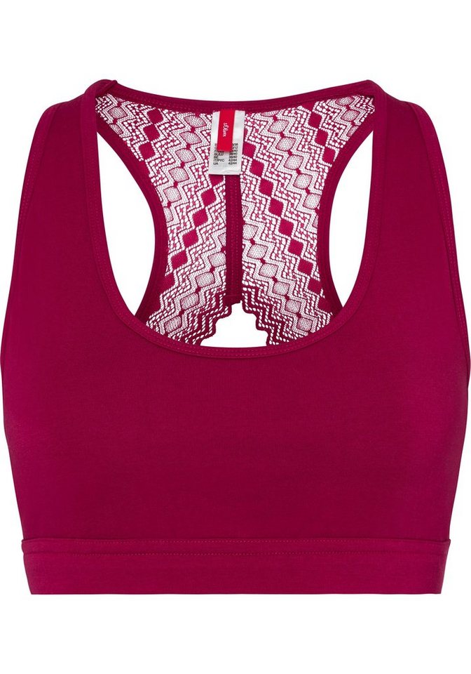 s.Oliver Bustier aus elastischer Baumwolle mit grafischer Spitze – Bild 2 von 5