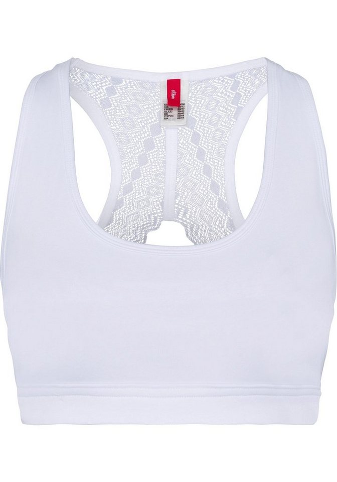 s.Oliver Bustier aus elastischer Baumwolle mit grafischer Spitze – Bild 2 von 5