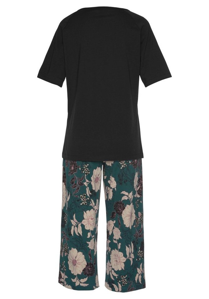 s.Oliver Capri-Pyjama (Set, 2 tlg) mit geblümter 3/4-Culotte – Bild 3 von 5