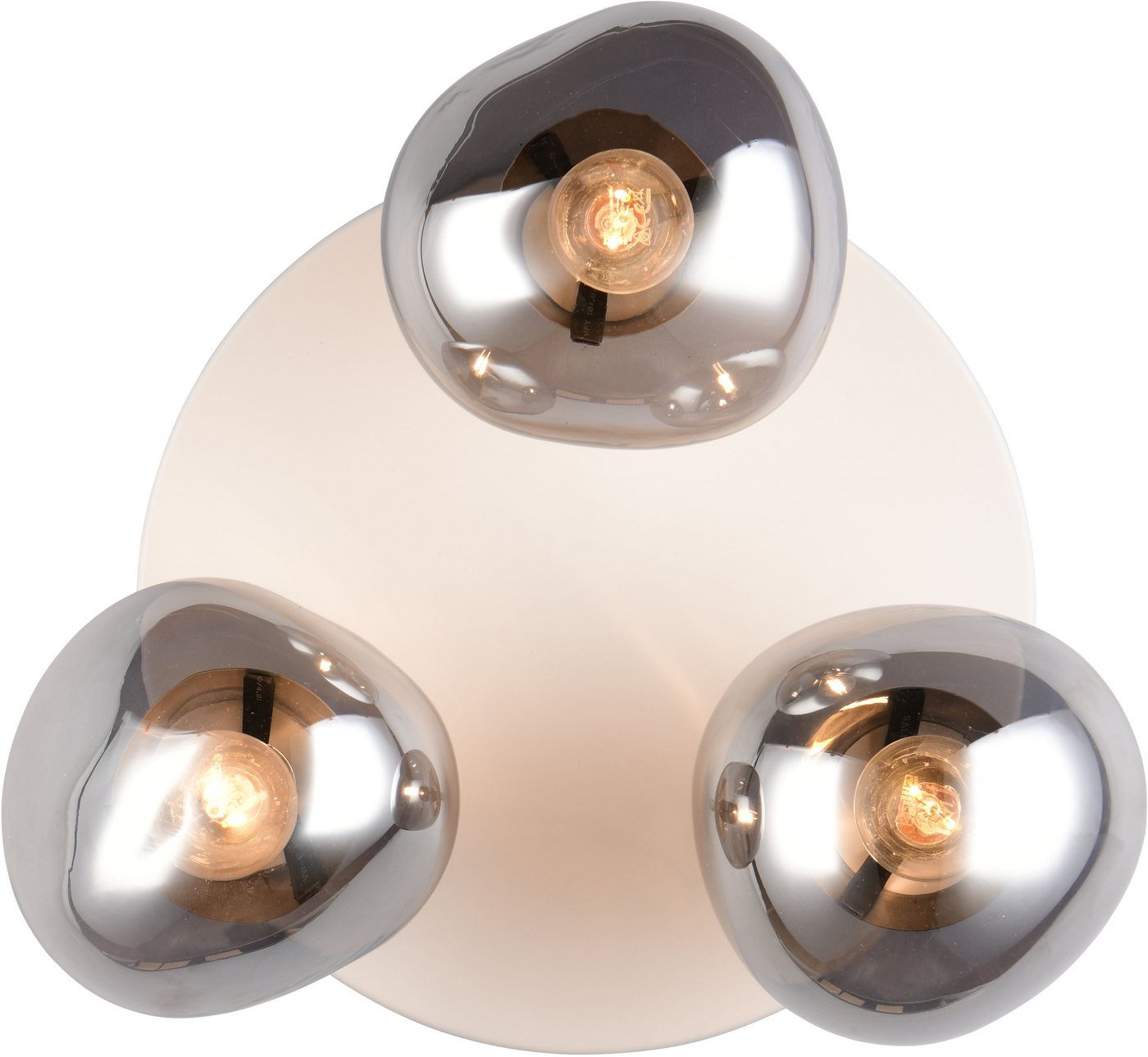 s.Oliver Deckenleuchte ANJELLA, Deckenlampe exkl. E14, in warm grey (beige) + smoke Glas, Leuchtmittel wechselbar, warmweiß - kaltweiß, mit mundgeblasenen Glass – Bild 5 von 5