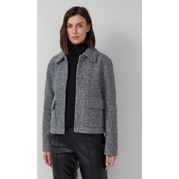 s.Oliver Funktionsjacke Indoor-Jacke Kurze Jacke mit Hemdkragen und Druckknöpfen