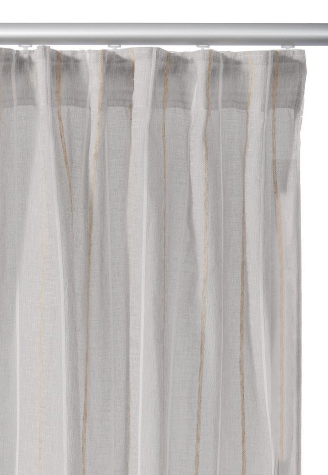 s.Oliver Gardine AMEERA, 1 Stück, halbtransparent, Leinen (1 St), halbtransparent, mit Leinen, Schal, Wohnzimmer, Schlafzimmer, Vorhang – Bild 4 von 5