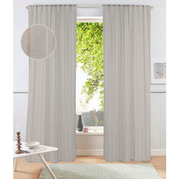 s.Oliver Gardine AMEERA, 1 Stück, halbtransparent, Leinen (1 St), halbtransparent, mit Leinen, Schal, Wohnzimmer, Schlafzimmer, Vorhang