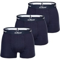 S.OLIVER s.Oliver Herren Boxershorts, 3er Pack - Boxerbrief, Baumwoll-Stretch, Größe L in Blau
