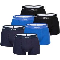 S.OLIVER s.Oliver Herren Boxershorts, 6er Pack - Trunks, Hipsters, Baumwoll-Stretch, Größe S in Blau