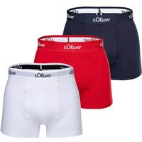 S.OLIVER s.Oliver Herren Boxershorts, 3er Pack - Boxerbrief, Baumwoll-Stretch, Größe L in Rot