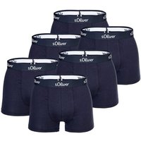 S.OLIVER s.Oliver Herren Boxershorts, 6er Pack - Boxerbrief, Baumwoll-Stretch, Größe XL in Blau