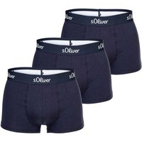 S.OLIVER s.Oliver Herren Boxershorts, 3er Pack - Trunks, Hipsters, Baumwoll-Stretch, Größe M in Blau