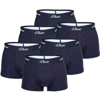 S.OLIVER s.Oliver Herren Boxershorts, 6er Pack - Trunks, Hipsters, Baumwoll-Stretch, Größe L in Blau