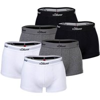 S.OLIVER s.Oliver Herren Boxershorts, 6er Pack - Trunks, Hipsters, Baumwoll-Stretch, Größe L in Grau